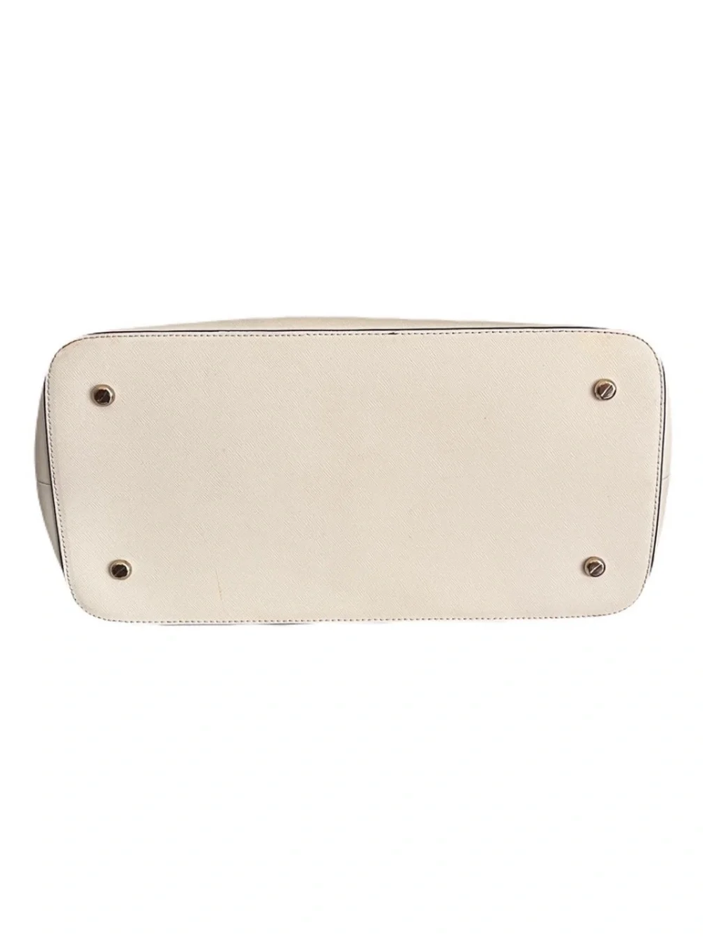 Henri Bendel Ivory Saffiano Leather Convertible Crossbody Satchel